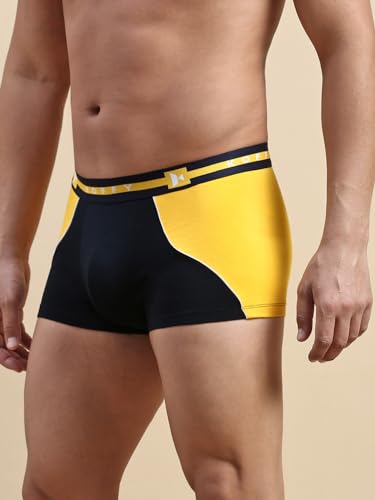 Image of KOFFY Pliable Cotton Modal Colorblocked Mini Trunk with Seamless Waistband