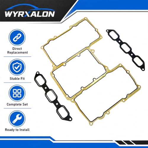 Image of Intake Manifold Gasket Kit Compatible with 2013-2020 Jaguar XJ XF F-Type XE F-Pace, Fit for Land Rover 3.0L V6 Supercharged, Replaces LR041680 C2Z17248 C2Z17249