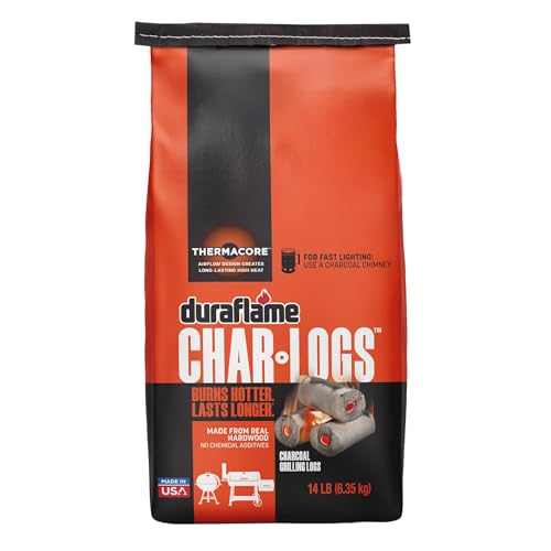 Duraflame Char-Logs 14 lb Bag – Premium Charcoal for Long-Lasting, High Heat Fuel for Grilling, Smoking & Outdoor Cooking (1 Pack)