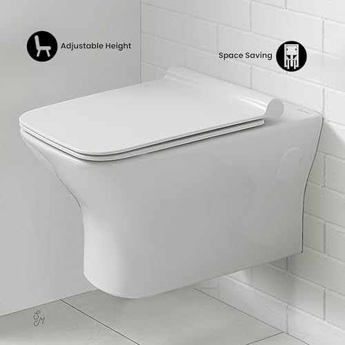 Inodoro empotrado Swiss Madison Carre, doble descarga 0,8/1,6 GPF, blanco brillante con placa de descarga negra miniatura 4