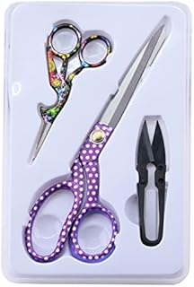 Fabric Scissors, Tailor Scissors Set 8.5 inch -Printing Handle Heavy Duty Sewing Scissors for Leather Clothes Embroidery Scissors Students Craft Shears