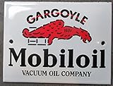  hotrodspirit - mini plaque emaillée gargoyle mobiloil rect 12x9cm motor oil
