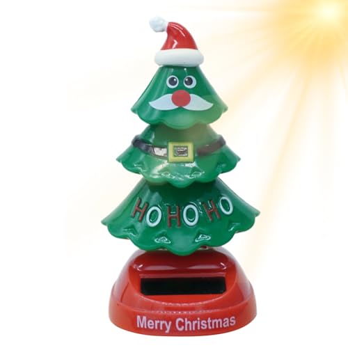 Solar Dashboard Figures Christmas - Solar Wobble Christmas Tree Figures, Adorable Solar Powered Dancing Figures For Home Office Car Window Ornaments