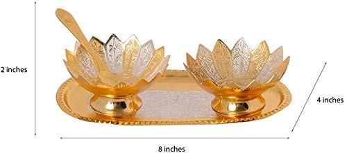 DESIGNOX-R-Ayurveda-Copper-Metal-Floral-Bowl-Set-5-Pieces-set-in-Red-velvet-imitation-jewelry-box-with-gift-ribbon