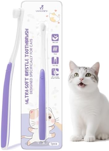Cat Toothbrush for Cats & Kittens, Soft Bristles, Compact Head | ...