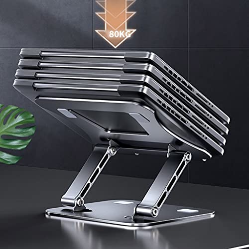 Soporte para computadora portátil de aluminio gris base elevadora ajustable plegable 3
