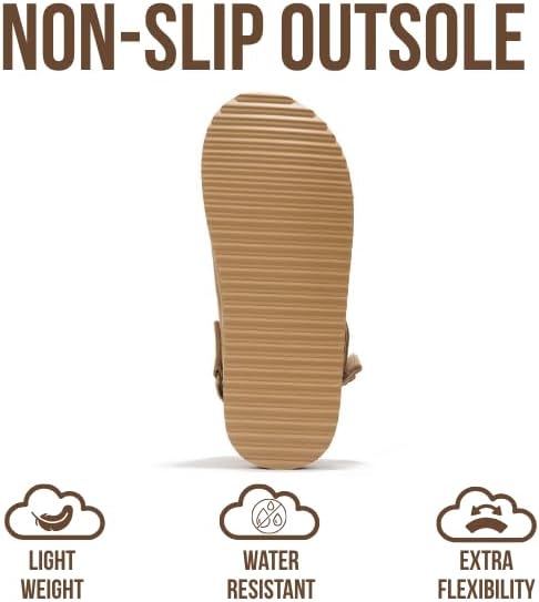 Project Cloud 100% Genuine Leather Clogs for Women - Memory Foam Womens Clogs & Mules with Adjustable Straps - Lightweight Platform Shoes Non-Slip Slides (Goldstar, Sand,5.5) - Image 4