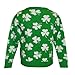 Traditional Craft Green Shamrock Kids Jumper Irish Sweater Nature Lover Gift for Children 100% Acrylic (US, Age, 5 Years, 6 Years, Green)