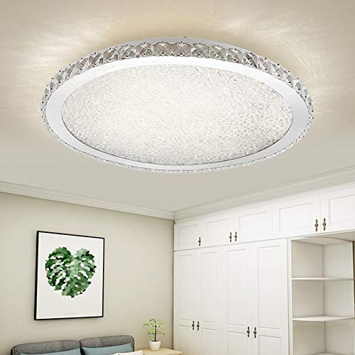 TRPYA Plafoniera a LED, Moderna Lampada da soffitto Rotondo Decorativo in Cristallo per Soggiorno, Camera da Letto, Sala da Pranzo (Size : 62cm White Light)