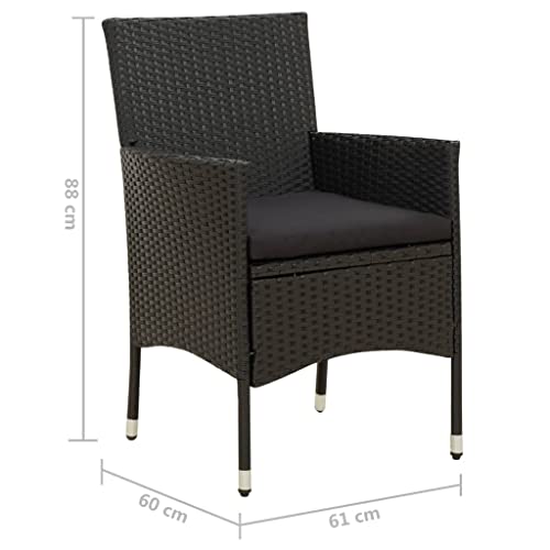Chaises de jardin en polyrotin confortables pour repas sur le balcon - 3