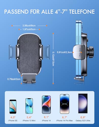 Mohard Handyhalterung Auto, [Stabil & Langlebig] Handy Halterung Auto, Starke Saugnapfhalterung, 360° Drehbares, Schnelle EIN Druck Freigabe, Handyhalter Auto für 4-7\ Handys, Lautsprecher-Halterungen