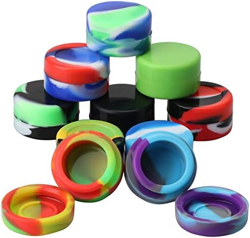 XIFEI Non-Stick Food Grade Silicone Wax Containers 5ml Non Stick Wax Oil Multi Use Storage Jars,10Pcs different color