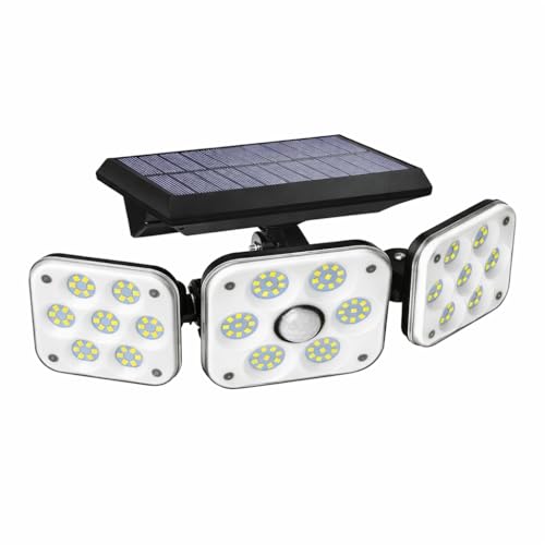 kh 138 LED Adjustable 3-Head Solar Floodlight with PIR Sensor