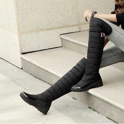 Women's Over The Knee Winter Snow Boots Fold Down Thigh High Boots Wide Calf Waterproof Warm Long Boot for Ladies3