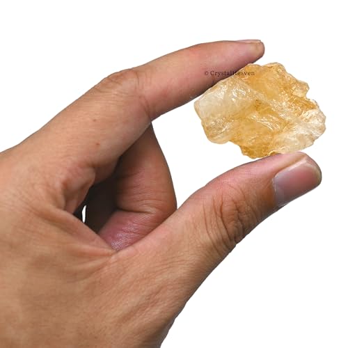 Crystal Heaven Certified Citrine Crystal Healing Rough Stone, Natural Raw Crystals for Manifestation, Meditation and Reiki Healing (2 Pieces)
