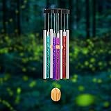 Solar Wind Chimes for Outside Wind Chimes Changing Colors Lights Outdoors Waterproof, Thanksgiving Gifts for Mom Grandma Housewarming, Unique Memorial Wind Chime for Patio Yard Garden Balcony (27inch)