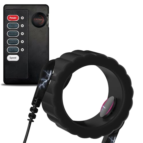 Elektro Sex BDSM Cockring Hodenring Dehnbarer Penisring Electric Shock Silikon Gerillter E Stim Funktion Hoden Folter Werkzeuge SM Sexspielzeug zur...