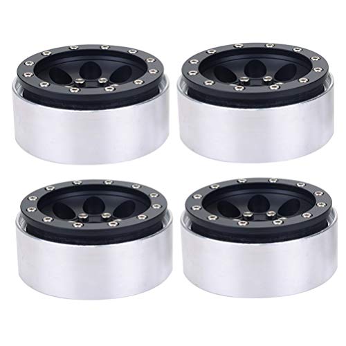 STOBOK 4Pcs de Alumínio 1. 9 Rodas de Beadlock Jantes para 1/10 Rc Crawler Axial Scx10 Scx10 D90 Trx