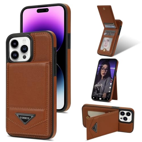 Étui portefeuille iPhone 8 en cuir marron idéal pour vos déplacements urbains