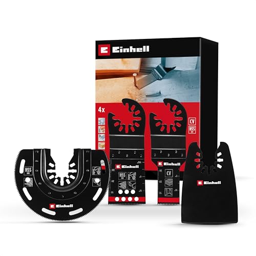 Original Einhell 4-Piece Multitool Set (BIM Plunge Saw Blade, BIM Half-Round Saw Blade