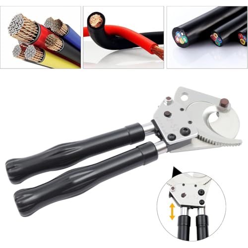 Cortador de cables de trinquete resistente con mango retráctil para aluminio 4