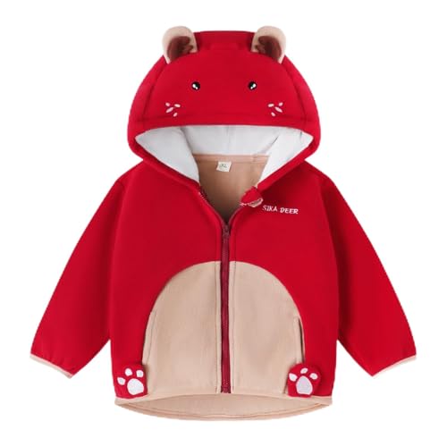 Image of Baby Girls Boys Fleece Hooded Jacket Zip Up Outwear Coat