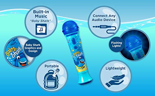 Baby Shark Singalong Microphone For Kids, Toy Microphone With Built-In Music And Flashing Lights, Baby Shark Toy For Kids Aged 3 And Up #TOP3