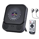 August SE15B Portable CD Player for Home, Car & Travel - Bluetooth 5.3, USB Port, 3.5mm AUX In/Out, 6W Stereo Speakers – Wall-Mountable Rechargeable Discman with Earphones & Remote, EQ, Anti-Skip