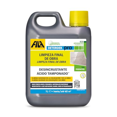 FILA Surface Care Solutions, DETERDEK PRO ECO ADVANCED, Disincrustante Acido para Pavimentos, 1L, El...