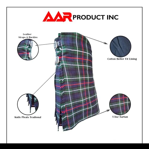 Image of AAR Mens Scottish Tartan Kilt - 13oz Highland Casual Kilt for Men - 11 Tartans