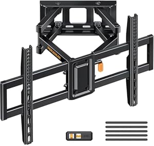 Perlegear TV Wall Bracket Swivels Tilts Extends, Full Motion TV Bracket for Most 37-82 Inch Flat&Curved TVs up to 60kg, MAX VESA 600x400mm