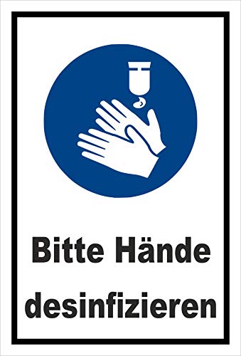 Preisvergleich Produktbild Melis Folienwerkstatt Aufkleber Hände desinfizieren - 15x10cm 20 VAR S00225-014-A