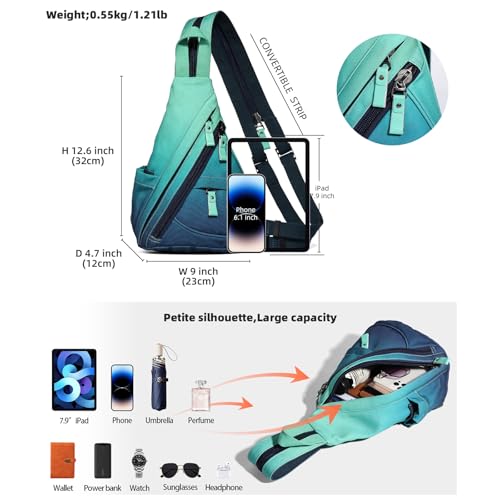 Image of KL928 Canvas Sling Bag - Small Crossbody Backpack Shoulder Casual Daypack Rucksack for Men Women