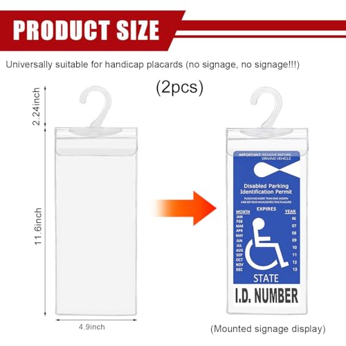 image for Yourkar 2 PCS Handicap Placard Holder, Ultra Transparent Disabled Park
