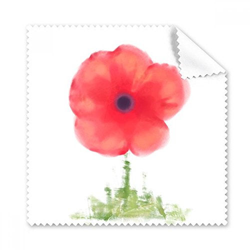 Cadeau téléphone écran nettoyant fleur rouge pavot en tissu pour lunettes