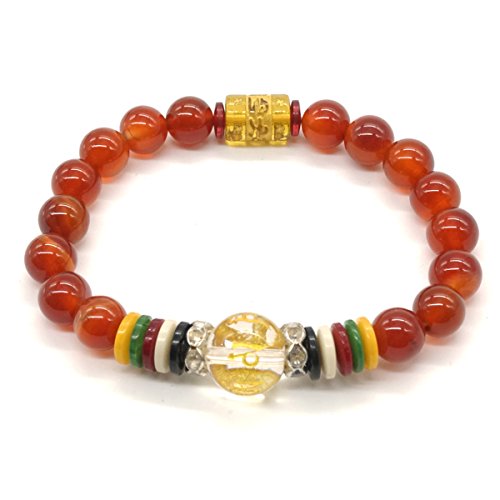 Bracciale in Agata Rosso Bracciale Pray Mala Beads...