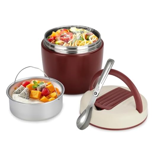 Romon Termo para Comida 800 ml, Recipiente Térmico Fiambrera Termica para Comida, Calentador Alimentos Portatil Frasco Acero Inoxidable Contenedor Térmico con Cuchara Plegable para Adultos Niños