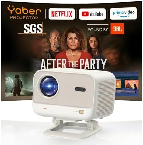 【SGS Zertifiziert Hohe Helligkeit】Smart Beamer Kompatibel mit Netflix, JBL 16W Dolby Audio, HDR10, Autofokus & Trapezkorrektur, WiFi & Bluetooth, Beamer 4k Heimkino, Yaber L2 Plus