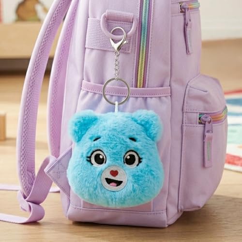 Image of Mirada Smiley Face Keychain Plush Soft Toy - Turquoise Mini Stuffed Gift for Kids & Girls - 12cm