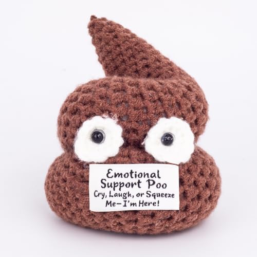 Positive Poo - Emotional Support Crochet Poop Toy, Gag Gifts Funny Adult, Funny Gift for Men, Dad, Boyfriends, Brother, Coworkers - White Elephant Gifts for Adults, Stocking Stuffers for Men by GOODLYSPORTS - Used condition - US$8.90