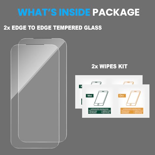 Image of ArmourPro Borderless Tempered Glass for iPhone 17 Pro Max (6.9 Inches) with Anti Dust Mesh Filter, 9H Hardness Shatterproof, Full Screen Coverage and with Installation Kit | Pack of 2