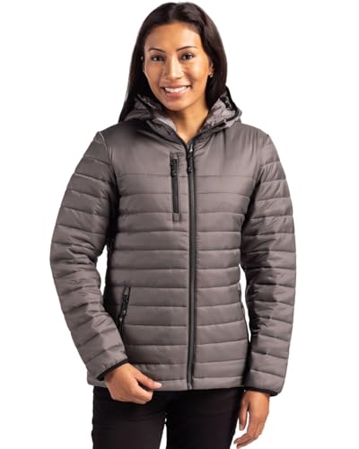 Image of Clique Valhalla Eco Full Zip Womens Puffer Jacket, Pure Slate, XL