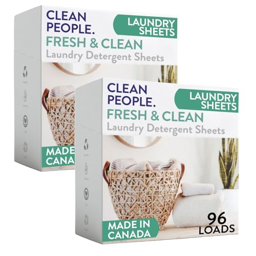 Image of The Clean People Laundry Detergent Sheets - Laundry Soap - Ultra Concentrated, Recyclable Packaging, Stain Fighting - Fresh Scent, 192 Pack