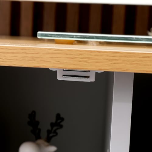 Wooden TV Stand Cabinet TV Unit with 1 Door and Shelves TV Storage Unit Entertainment Multimedia Centres Small Space for Living Room Furniture (Grey + Oak Color) - Image 5