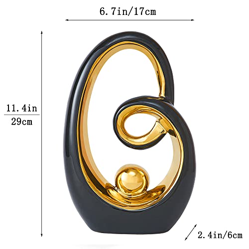 Xinxuan Ceramic Abstract Sculpture Decoration Black Modern Home Decoration Accessories Desk Decoration Gift Collection #TOP1