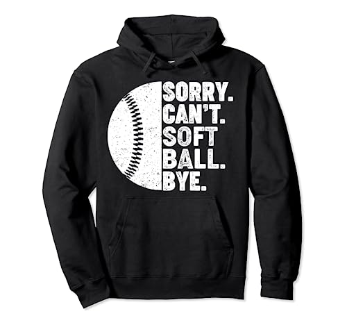 Retro Sorry Can't Softball Bye Player Vintage Funny Softball Sudadera con Capucha
