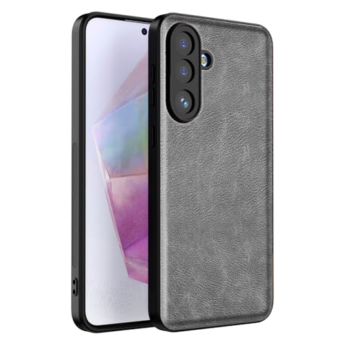 Image of Kapa Tux Leather Back Cover for Samsung Galaxy M56 | Slim Shockproof Camera Protection Bumper Case (Grey)