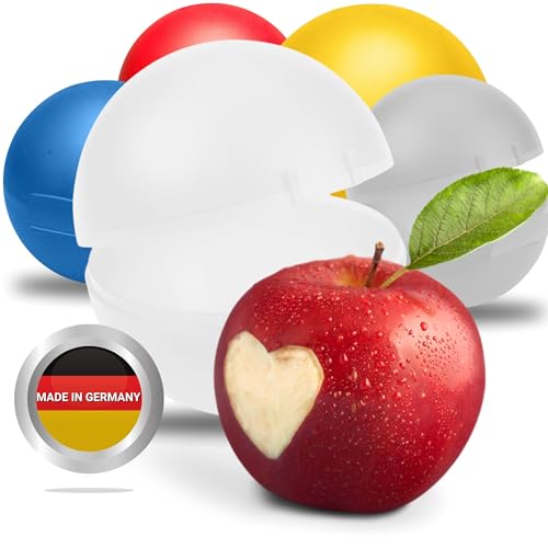 Uakeii Apfelbox für die Schule aus Kunststoff - Apfeldose BPA-frei - Perfekt für den Transport von Äpfeln (Weiß)