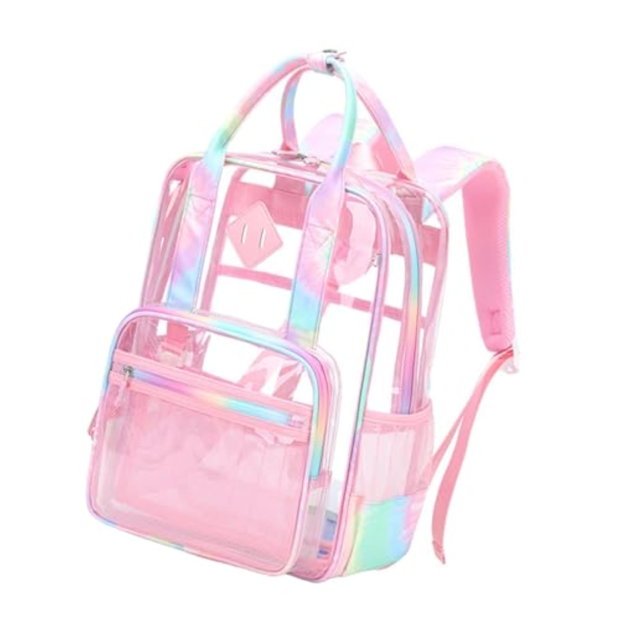 Transparent PVC Clear Laptop Backpack for Teens, Colorful