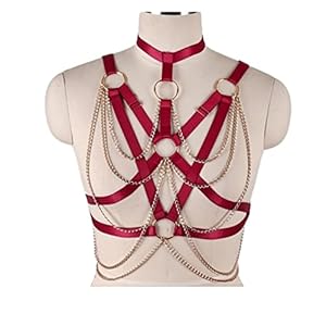Vrouwen Metalen Ketting Harnas BH Open Borstkooi Bh Gothic Body Bondage Harnas Riem Jarretels Lingerie Nachtclub